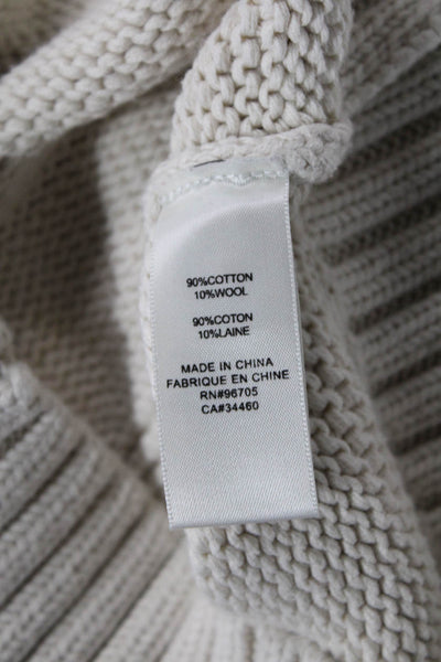 La Vie Womens Cotton Blend Striped Pullover Sweater Top Oat Size M