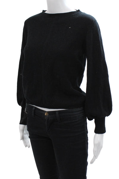 Autograph Womens Wool Blend Knit Solid Pullover Sweater Top Black Size 38
