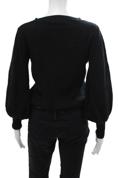 Autograph Womens Wool Blend Knit Solid Pullover Sweater Top Black Size 38