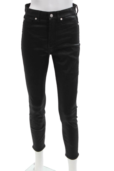 7 For All Mankind Women Ankle Skinny Black Jeans Size 27