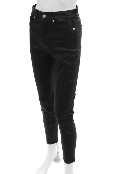 7 For All Mankind Women Ankle Skinny Black Jeans Size 27