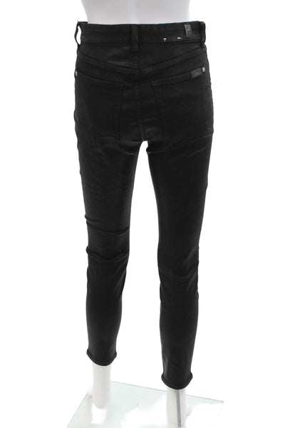 7 For All Mankind Women Ankle Skinny Black Jeans Size 27