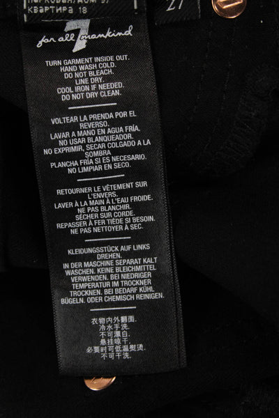 7 For All Mankind Women Ankle Skinny Black Jeans Size 27