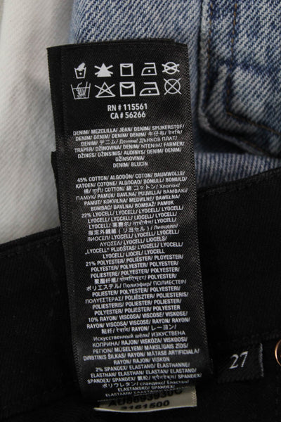 7 For All Mankind Women Ankle Skinny Black Jeans Size 27