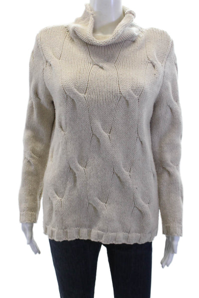 Alashan Womens Turtleneck Sweater Cream Size S