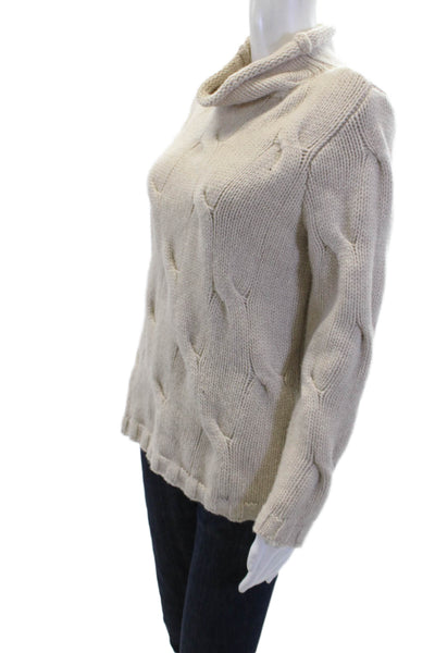 Alashan Womens Turtleneck Sweater Cream Size S