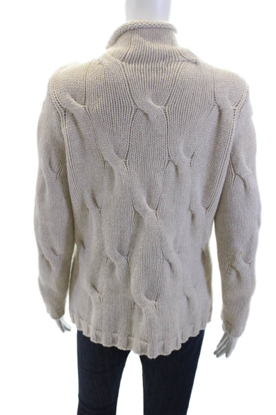 Alashan Womens Turtleneck Sweater Cream Size S