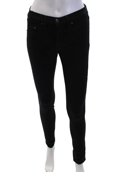 Rag & Bone Women Skinny Jeans Black Mid-Rise Button Size 26