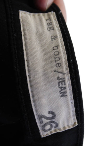 Rag & Bone Women Skinny Jeans Black Mid-Rise Button Size 26