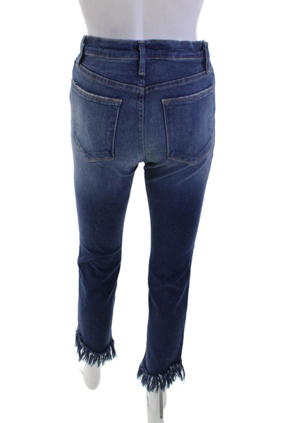 Frame, Womens Ankle Cropped Mid-Rise Dark Blue Jeans Size 27