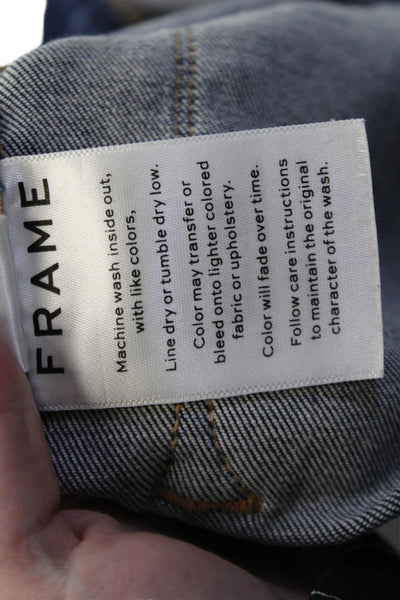 Frame, Womens Ankle Cropped Mid-Rise Dark Blue Jeans Size 27