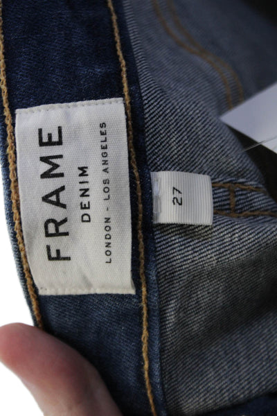 Frame, Womens Ankle Cropped Mid-Rise Dark Blue Jeans Size 27