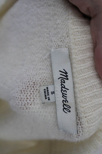 Madewell Women's Long Sleeves Pom-Pom Pullover Sweater Beige Size S