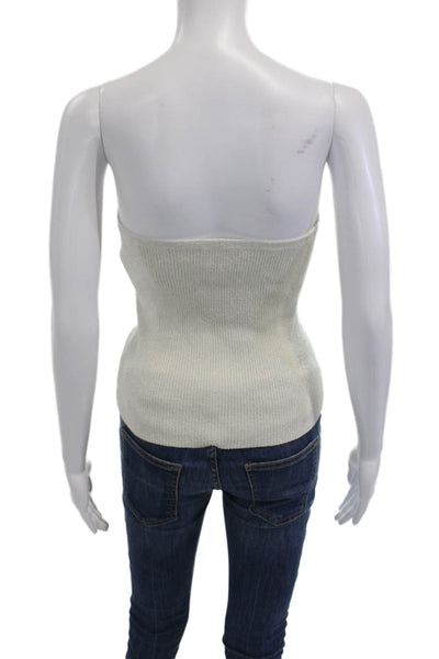 Allsaints Womens Strapless Knit Top White Size L