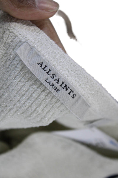 Allsaints Womens Strapless Knit Top White Size L