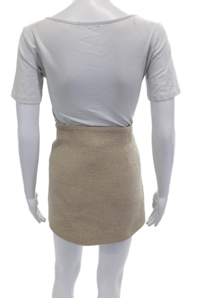 MNG Womens Cotton Mini Skirt Beige Size 10