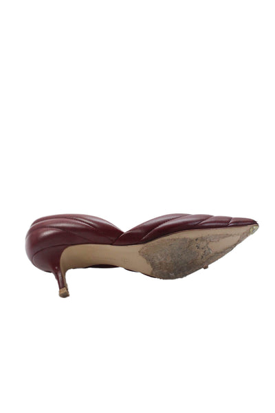 Gianvito Rossi Womens Slip-On Heels Red Size 8