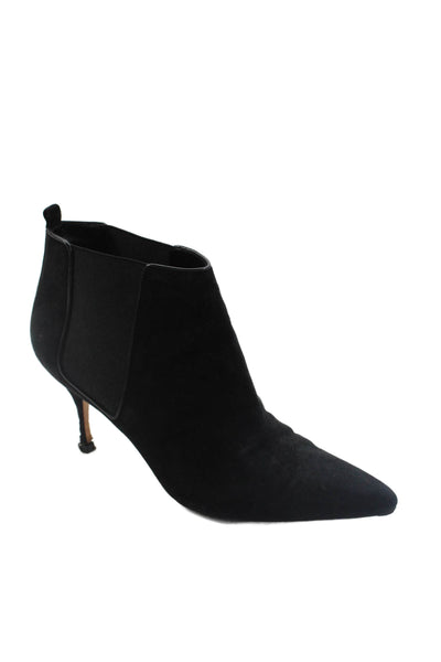 Manolo Blahnik Womens Ankle Boots Black Size 8
