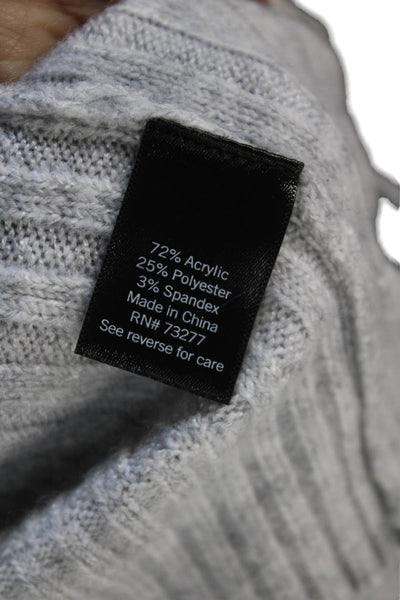 Simply Vera Vera Wang Womens Knitted Ribbed Sweater Pullover Top Gray Size XS