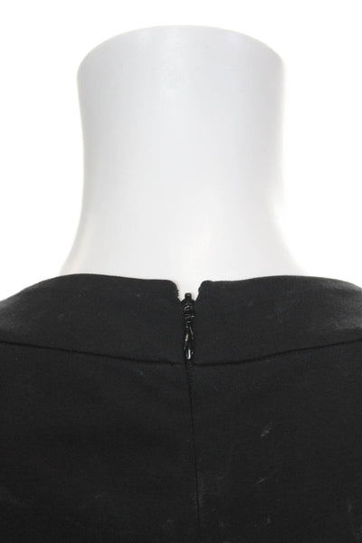 Donna Karan New York Women Sheath Sweater Dress Black Long Sleeve Midi Size 6