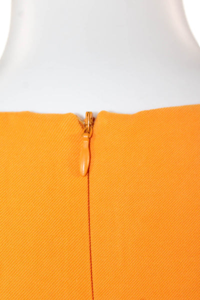 MNG Womens Pleated Detail Sleeveless Zippered Blouse Bright Orange Size XS