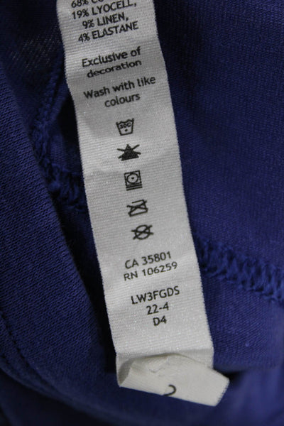 Lululemon Womens Cotton Crew Neck Short Sleeve Crop Top Blue Size 2