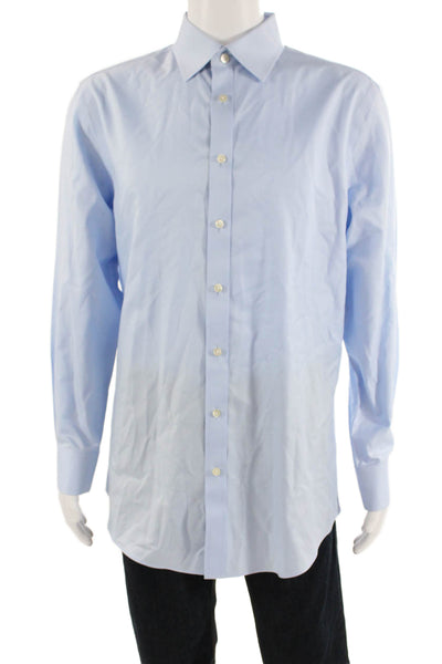 Charles Tyrwhitt Womens Cotton Collared Button Down Shirt Blue Size 16.5