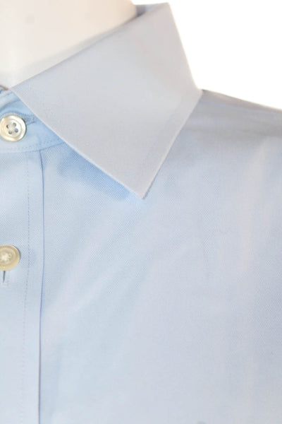 Charles Tyrwhitt Womens Cotton Collared Button Down Shirt Blue Size 16.5