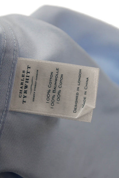 Charles Tyrwhitt Womens Cotton Collared Button Down Shirt Blue Size 16.5