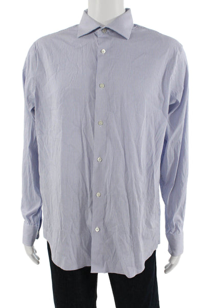 Bonobos Womens Cotton Geometric Print Collared Button Down Shirt Blue Size 16.5