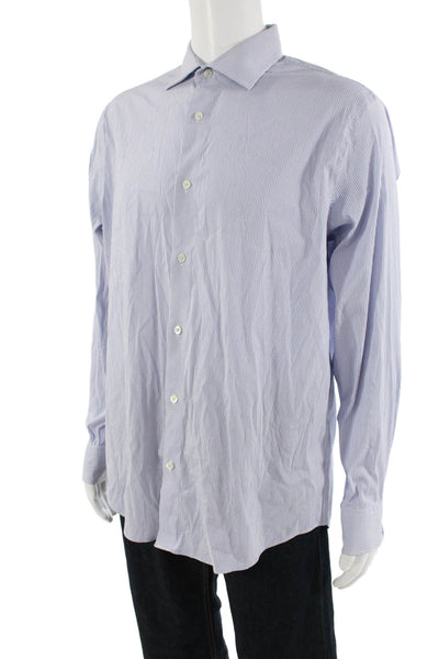 Bonobos Womens Cotton Geometric Print Collared Button Down Shirt Blue Size 16.5
