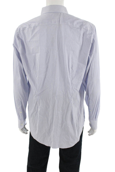 Bonobos Womens Cotton Geometric Print Collared Button Down Shirt Blue Size 16.5
