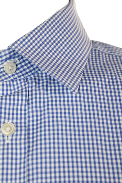 Charles Tyrwhitt Womens Gingham Print Button Down Collared Shirt Blue Size 17