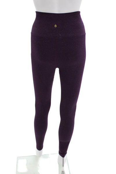 Spiritual Gangster Women's High Waist Full Length Sparkle Legging Purple Size XS