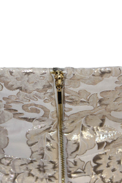 Alice McCall Womens Metallic Floral Strapless Mini Dress Beige Size 4