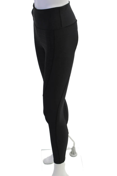 PE Nation Womens Solid Mid-Rise Activewear Leggings Black Size S