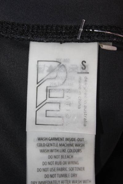 PE Nation Womens Solid Mid-Rise Activewear Leggings Black Size S