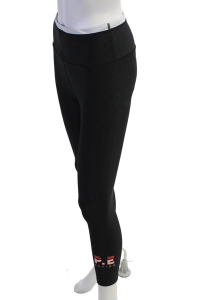 PE Nation Womens Stretch Mid-Rise Activewear Leggings Black Size S