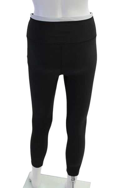 PE Nation Womens Stretch Mid-Rise Activewear Leggings Black Size S