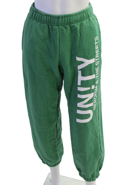 Ksubi Unisex Green Cotton Graphic Jogger Sweatpants Size XS