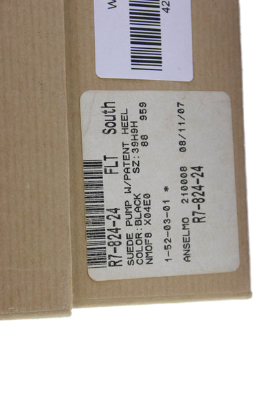 Vicini Womens Suede Blocked Heels Shoes Solid Black Size 9.5