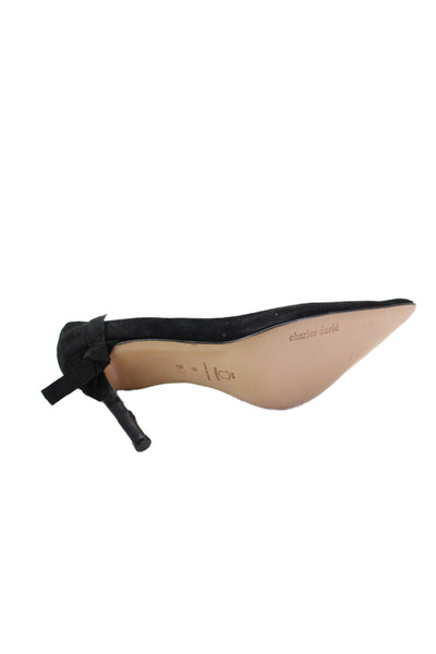 Charles David Womens Knot Detail Pointed Toe Pumps Heels Shoes Black Size 9B