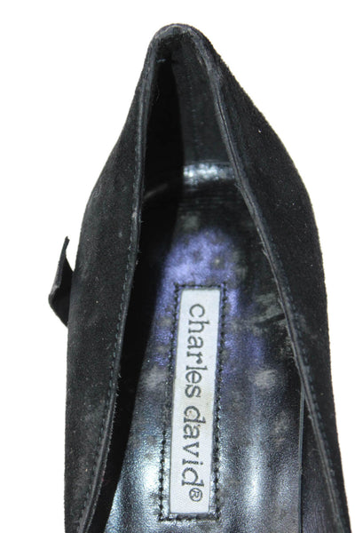 Charles David Womens Knot Detail Pointed Toe Pumps Heels Shoes Black Size 9B