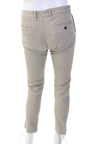 J Crew Mens Mjid Rise Flex Slim Leg Khaki Pants Beige Cotton Size 30X32