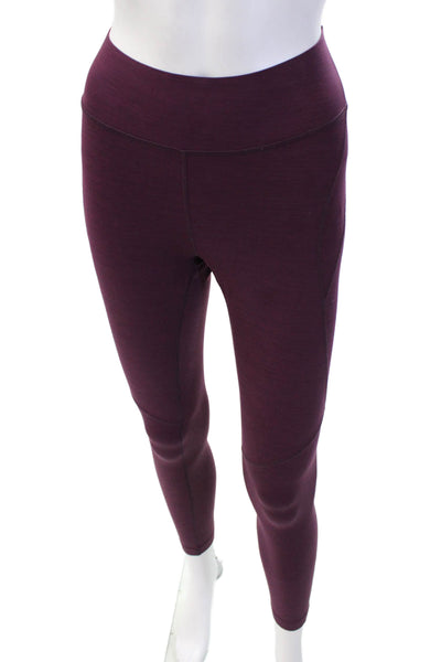 Outdoor Voices Womens Textured Lined Ankle Leggings Purple Size S