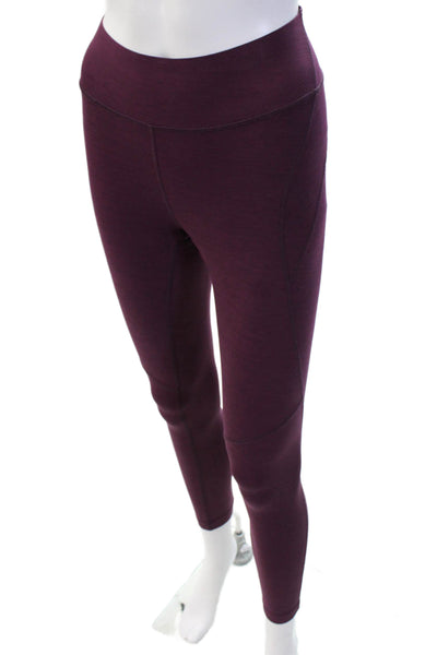 Outdoor Voices Womens Textured Lined Ankle Leggings Purple Size S