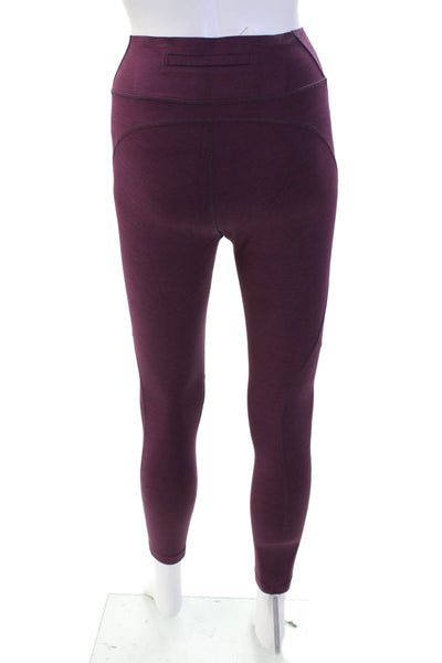 Outdoor Voices Womens Textured Lined Ankle Leggings Purple Size S