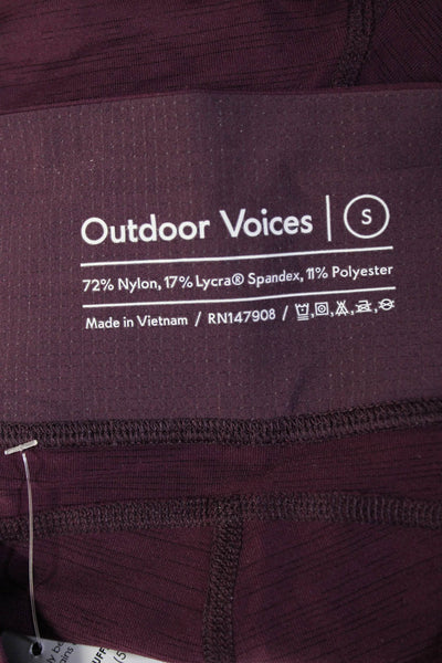 Outdoor Voices Womens Textured Lined Ankle Leggings Purple Size S