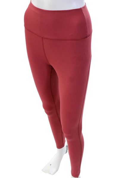 Outdoor Voices Womens Textured Lined Spandex Leggings Red Size S