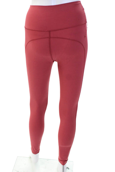 Outdoor Voices Womens Textured Lined Spandex Leggings Red Size S